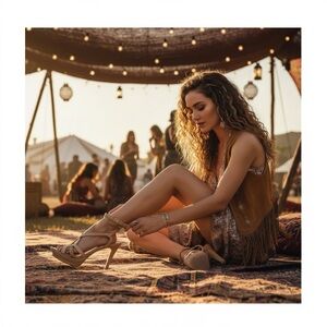 Joan & David ☼ Dakenyon Platforms Stiletto Heel Sandals ☼ Nude Patent Leather ☼